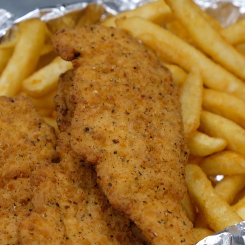Chicken Strips with Fries.