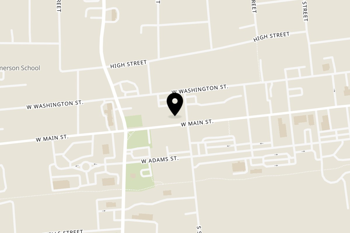 Map showing the location of El Mariachi Mexican Grill & Bar on 412 W Main St in Ionia